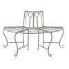 Half-Circle Outdoor Patio Garden Wrought Iron Tree Bench in Antique Green