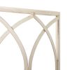 Half-Circle Outdoor Patio Garden Antique White Wrought Iron Tree Bench