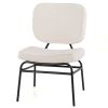 Modern Beige Upholstered Ergonomic Padded Accent Chair