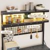 Black Modern Industrial Kitchen Baker's Rack with Multi-Color LED Lights