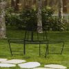 Half-Circle Outdoor Patio Garden Black Wrought Iron Tree Bench