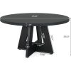 Modern Farmhouse 47-inch Round Kitchen Dining Table in Black Wood Finish