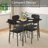 Modern 5-Piece Dining Set with Black Wood-Top Table and 4 Chairs