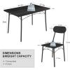 Modern 5-Piece Dining Set with Black Wood-Top Table and 4 Chairs