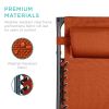 Orange Zero Gravity Folding Reclining Patio Lounge Chair with Canopy Sun Shade