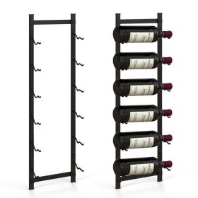 Simple Black Metal Wall Mounted 6-Bottle Wine Rack