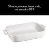 2 Piece Ceramic Stoneware Bakeware Casserole Dish Set in White