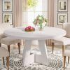 Modern Kitchen Round Circular Dining Table in White Wood Finish
