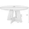 Modern Kitchen Round Circular Dining Table in White Wood Finish