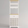 White/Natural Wine Bottle & Glass Rack Cabinet Bar Storage