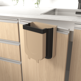 tBrown Mini Trash Can For Kitchen Garbage Bin , Brown