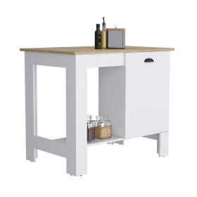 Caddo Kitchen Island with Storage and Cabinet