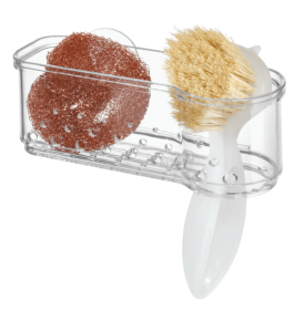 Mainstays Kitchen Holder Aluminum Sink Caddy, Clear