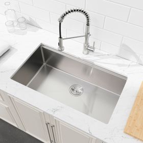 Stainless Steel Kitchen Sink, 30â€³x19â€³ Single Bowl, Undermount Handmade Sink in Brushed, with Cutting Board, Colander