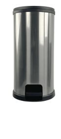 Mainstays 7.9 Gallon Trash Can, Plastic Round Step Kitchen Trash Can, Silver