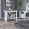 Stamford Two Piece Kitchen Set, Kitchen Island + Kitchen Cabinet , White /Onyx