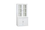 75.25'' Tall Display Cabinet with Double Glass Doors, Traditional Style China Cabinet Hutch Cabinet for Hallways Living Room, Kitchen, Home