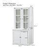 75.25'' Tall Display Cabinet with Double Glass Doors, Traditional Style China Cabinet Hutch Cabinet for Hallways Living Room, Kitchen, Home
