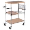 cMadera Utility Kitchen Cart; Bamboo and Chrome