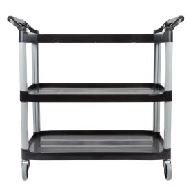SOGA 3 Tier Food 83.5x43x95cm Trolley Food Waste Cart Storage Mechanic Kitchen Black Small