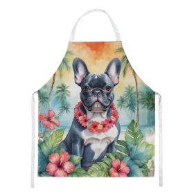 French Bulldog Luau Apron Cooking Kitchen Server Baking Crafts Gardening for Adult Women Men, Unisex, Large, Multicolor