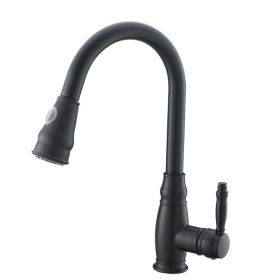 New Single Handle Pull-Down Sprayer Kitchen Faucet in Black