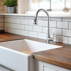 High Arc Single Handle Stainless Steel Brushed Nickle Kitchen Faucets with Pull Down Sprayer