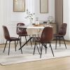 Dining Chairs Set of 2, Upholstered Faux Leather Dining Room Chairs, Modern Kitchen Chairs with Metal Legs and High Back, for Kitchen and Dining Room