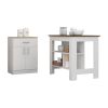 California Two Piece Kitchen Set, Kitchen Island + Kitchen Pantry , White /Walnut /Light Oak