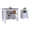 Stamford Two Piece Kitchen Set, Kitchen Island + Kitchen Cabinet , White /Onyx