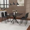 Square Dining Table Set, Mid Century Modern Square Dining Table for 4 Person, Faux Marble Tabletop, Iron Legs, Coffee Table for Kitchen Dining Room