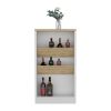 Kenton Kitchen Island with Two Bottle Organizer and Shelf