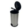 Mainstays 7.9 Gallon Trash Can, Plastic Round Step Kitchen Trash Can, Silver