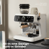 PSH7B-EU  Semi-automatic Coffee Grinder with 20Bar Dual Boiler System, 58mm Grounding Hammer, 30-grit setting, 250g Bean Storage