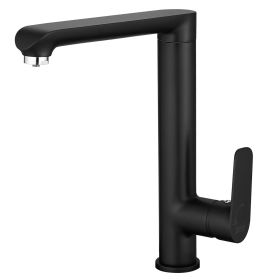 Single Handle Standard Kitchen Faucet in Matte Black