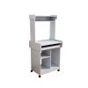 Microwave Cart Coffee Station Computer Cart on locking castors hutch gliding shelf White color