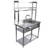 39.4in Stainless Steel Utility Right Sink, Single Bowl Sink for Kitchen, Garage