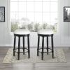 Bar Stools Set of 2 Black COLOR, 360 Degree Swivel, Accent Wooden Swivel Seat Counter Height Bar Stool,White Cushion Seat