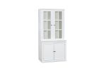 75.25'' Tall Display Cabinet with Double Glass Doors, Traditional Style China Cabinet Hutch Cabinet for Hallways Living Room, Kitchen, Home