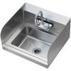 VEVOR Commercial Hand Sink with Faucet and Side Splash, Stainless Steel Sink for Washing, Small Hand Washing Sink