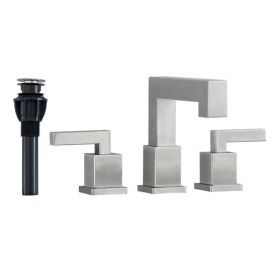 Brushed Nickel Widespread Bathroom Faucet, Waterfall Bathroom Faucets for Sink 3 Hole