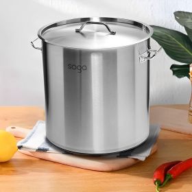 SOGA 50L Top Grade Thick Stainless Steel Stock Pot 18/10