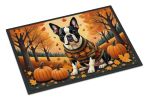 NEW Boston Terrier Fall Doormat Front Door Mat Indoor Outdoor Rugs for Entryway, Non Slip Washable Low Pile, 18H X 27W