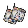 Alaskan Malamute The Chef Pair of Pot Holders Kitchen Heat Resistant Pot Holders Sets Oven Hot Pads for Cooking Baking BBQ, 7 1/2 x 7 1/2