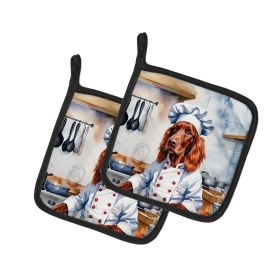 Irish Setter The Chef Pair of Pot Holders Kitchen Heat Resistant Pot Holders Sets Oven Hot Pads for Cooking Baking BBQ, 7 1/2 x 7 1/2