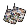 Tibetan Spaniel The Chef Pair of Pot Holders Kitchen Heat Resistant Pot Holders Sets Oven Hot Pads for Cooking Baking BBQ, 7 1/2 x 7 1/2