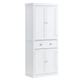 VEVOR 72" Kitchen Pantry Storage Cabinet, Freestanding Utility Cabinets with Doors, Drawer and 3 Adjustable Shelves
