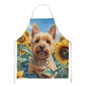 Norwich Terrier in Sunflowers Apron Cooking Kitchen Server Baking Crafts Gardening for Adult Women Men, Unisex, Large, Multicolor