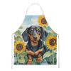 Dachshund in Sunflowers Apron Cooking Kitchen Server Baking Crafts Gardening for Adult Women Men, Unisex, Large, Multicolor