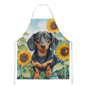 Dachshund in Sunflowers Apron Cooking Kitchen Server Baking Crafts Gardening for Adult Women Men, Unisex, Large, Multicolor